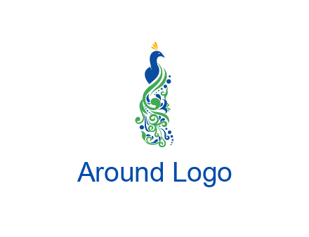 peacock illustration for beauty logo