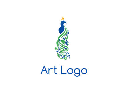 peacock illustration for beauty logo