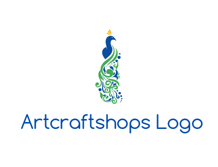 peacock illustration for beauty logo