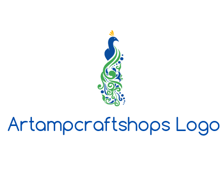 peacock illustration for beauty logo