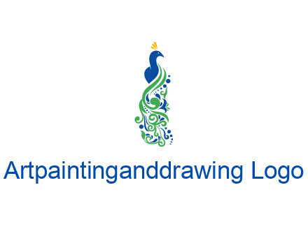 peacock illustration for beauty logo