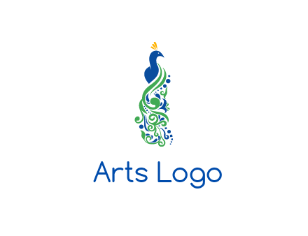 peacock illustration for beauty logo
