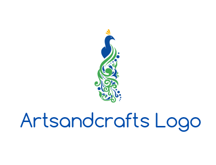 peacock illustration for beauty logo