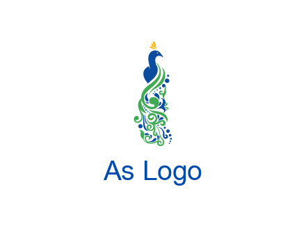 peacock illustration for beauty logo