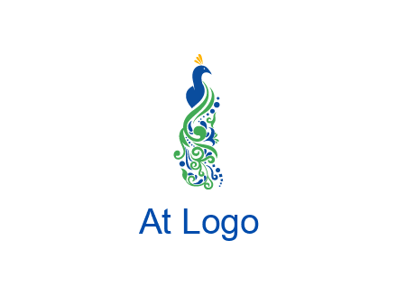peacock illustration for beauty logo