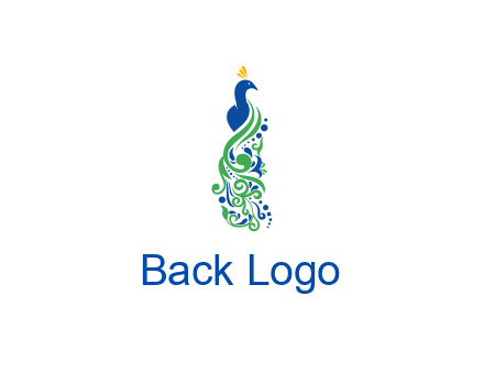 peacock illustration for beauty logo