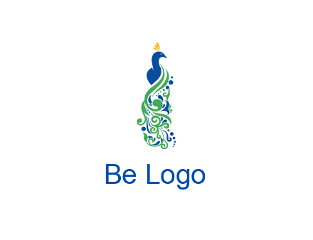 peacock illustration for beauty logo