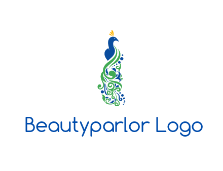 peacock illustration for beauty logo