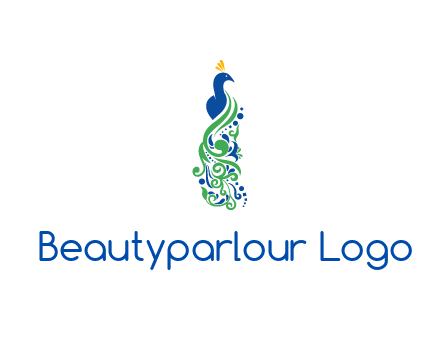 peacock illustration for beauty logo