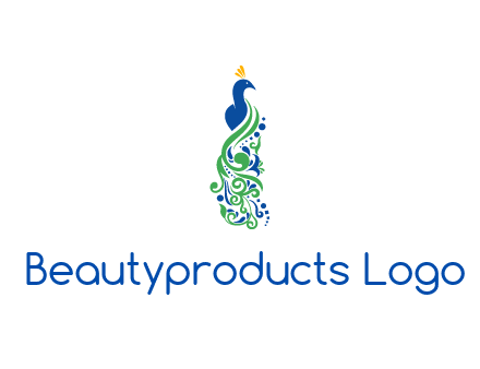 peacock illustration for beauty logo