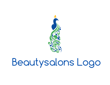 peacock illustration for beauty logo