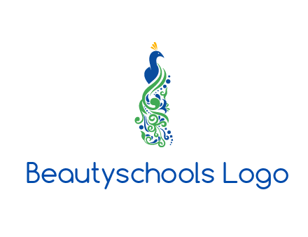 peacock illustration for beauty logo