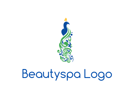 peacock illustration for beauty logo