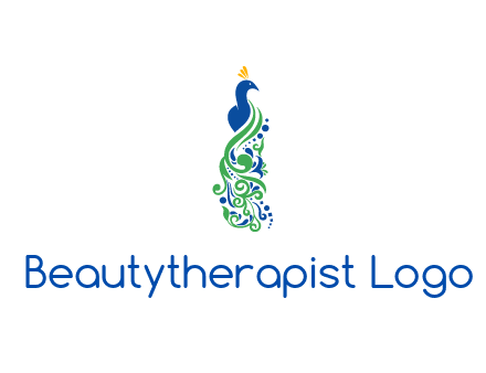 peacock illustration for beauty logo