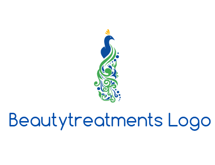 peacock illustration for beauty logo