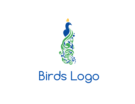 peacock illustration for beauty logo