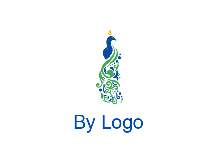 peacock illustration for beauty logo
