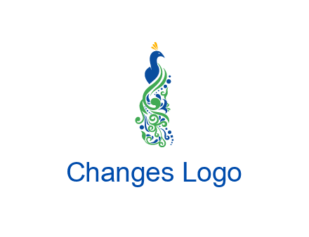 peacock illustration for beauty logo