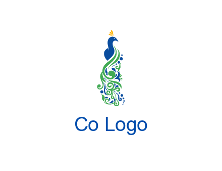 peacock illustration for beauty logo