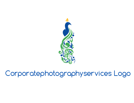 peacock illustration for beauty logo