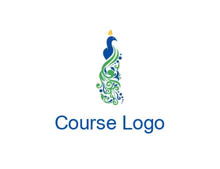peacock illustration for beauty logo