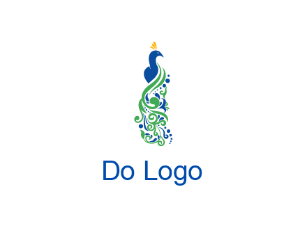 peacock illustration for beauty logo
