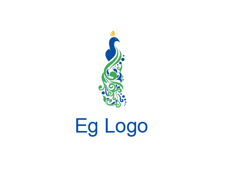 peacock illustration for beauty logo