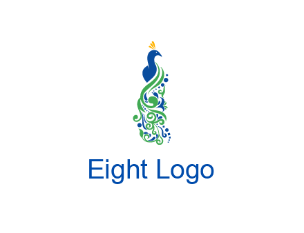 peacock illustration for beauty logo