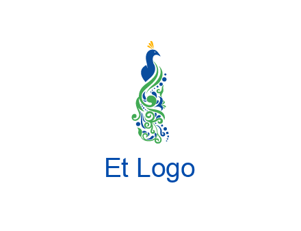 peacock illustration for beauty logo