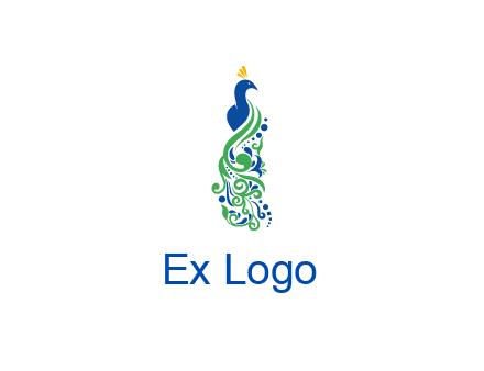 peacock illustration for beauty logo