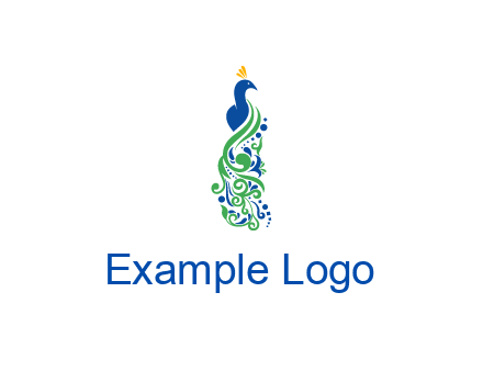 peacock illustration for beauty logo