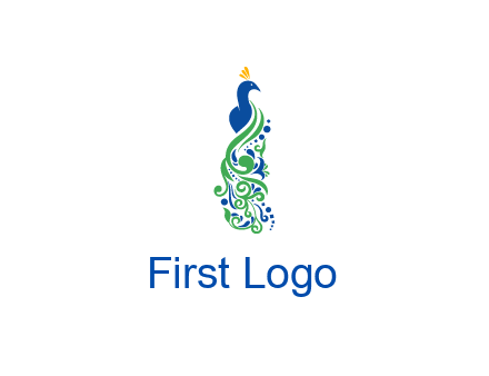 peacock illustration for beauty logo