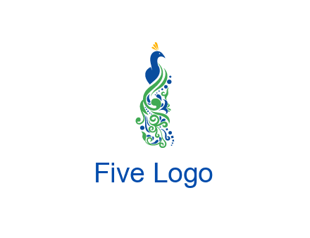 peacock illustration for beauty logo