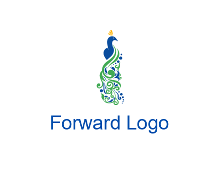 peacock illustration for beauty logo
