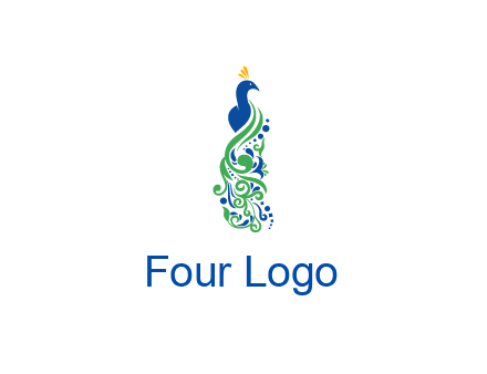 peacock illustration for beauty logo