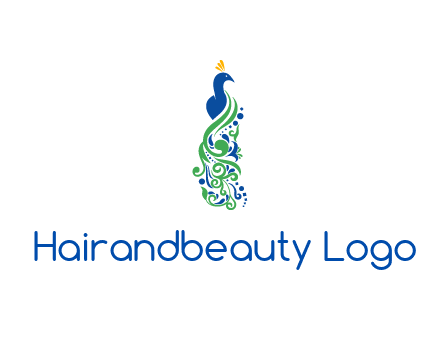 peacock illustration for beauty logo