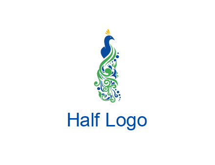 peacock illustration for beauty logo