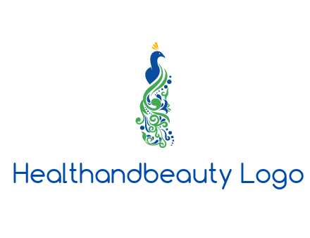 peacock illustration for beauty logo