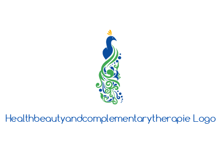peacock illustration for beauty logo