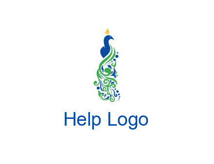 peacock illustration for beauty logo