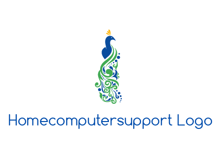 peacock illustration for beauty logo
