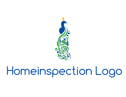 peacock illustration for beauty logo