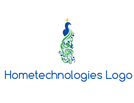 peacock illustration for beauty logo