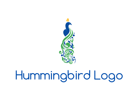 peacock illustration for beauty logo