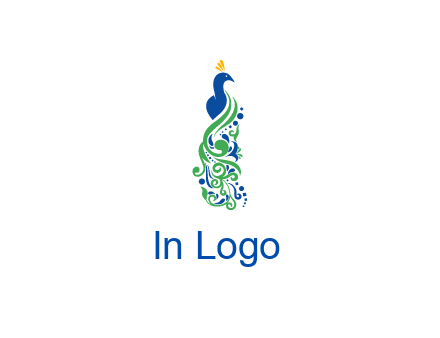 peacock illustration for beauty logo