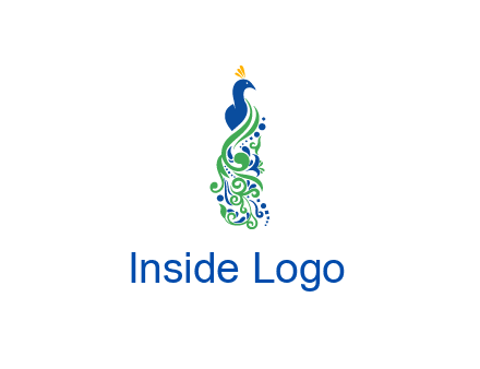 peacock illustration for beauty logo