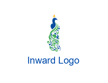 peacock illustration for beauty logo