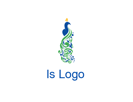 peacock illustration for beauty logo
