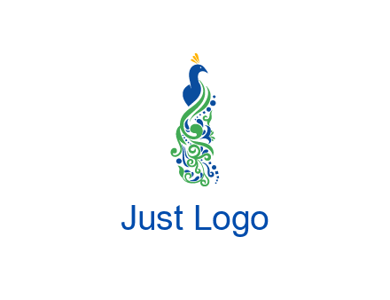 peacock illustration for beauty logo