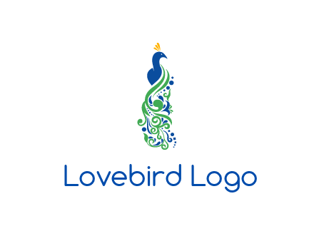 peacock illustration for beauty logo